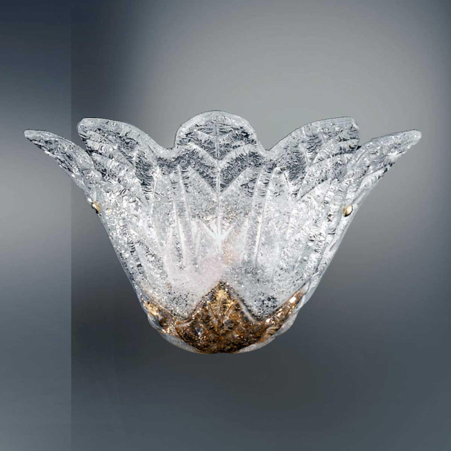 "Animus" Murano glass sconce - 1 light - transparent and amber
