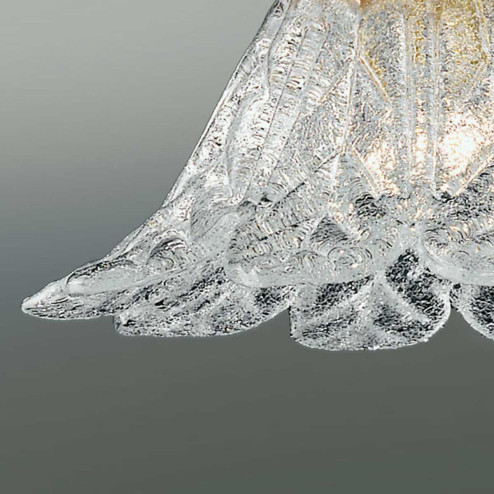 "Animus" Murano glass pendant light - 1 lights - transparent and amber