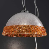 "Phara" Murano glas hangeleuchte - 1 flammig - transparent und orange
