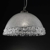"Phara" suspension en verre de Murano - 1 lumière -  transparent