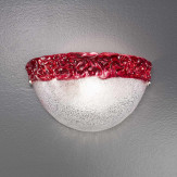 "Phara" aplique de pared de Murano - 1 luce - transparente y rojo