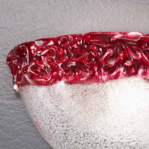 "Phara" Murano glas wandleuchte - 1 flammig - transparente und rot