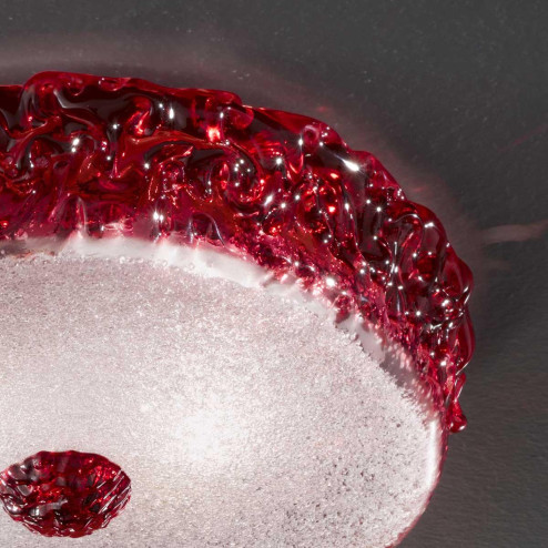 "Aria" plafonnier en verre de Murano - 3 lumières - transparent et rouge