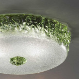 "Aria" Murano glas deckenleuchte - 3 flammig - transparent und grün 
