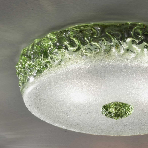 "Aria" plafonnier en verre de Murano - 3 lumières - transparent et vert