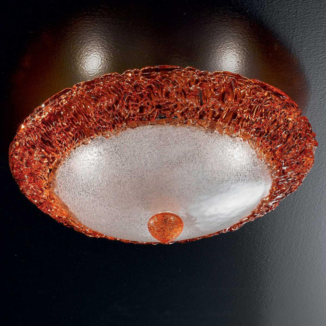 "Dharma" Murano glas deckenleuchte - 3 flammig - transparent und orange