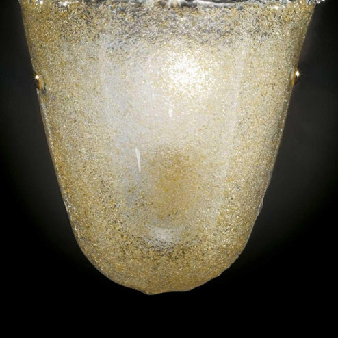 "Dharma" applique en verre de Murano - 1 lumière - ambre et transparent