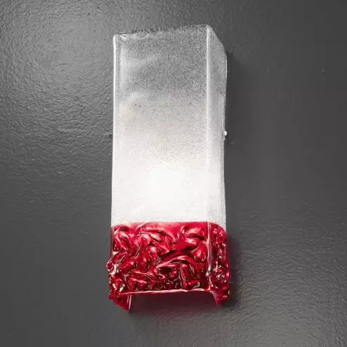 "Helena" Murano glass sconce - 1 light - transparent and red