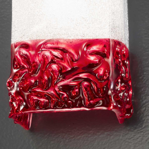 "Helena" aplique de pared de Murano - 1 luce - transparente y rojo