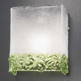 "Hailey" Murano glas wandleuchte - 1 flammig - transparent und grün 