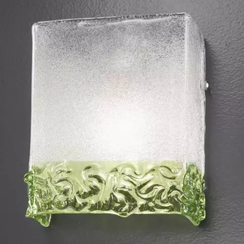 "Hailey" Murano glass sconce - 1 light - transparent and green