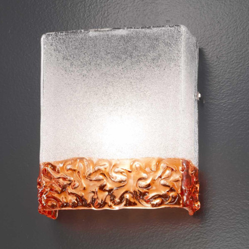 "Hailey" applique en verre de Murano - 1 lumière - transparent et orange