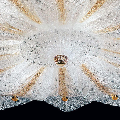 "Lorne" lampara de techo de Murano - 6 luces - transparente y ámbar