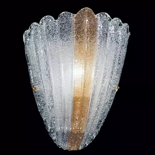 "Lorne" Murano glass sconce - 1 light - transparent and amber