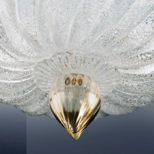"Conchiglia" plafonnier en verre de Murano - 3 lumières - transparent et or