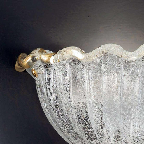 "Conchiglia" Murano glass sconce - 1 light - transparent and gold