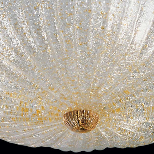 "Evelyne" Murano glass ceiling light - 3 lights - transparent and amber