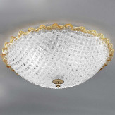 "Claudia" lampara de techo de Murano - 3 luces - transparente y ámbar