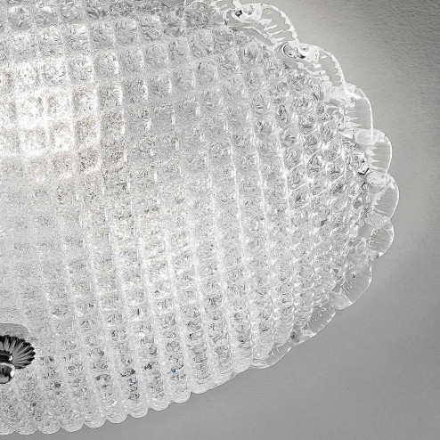 "Claudia" Murano glass ceiling light - 3 lumières - transparent
