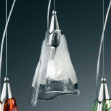"Maristella" lámpara colgante en cristal de Murano - 1 luce - transparente y blanco
