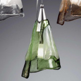 "Maristella" Murano glas hangeleuchte - 1 flammig - grün  und weiß