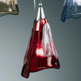 "Maristella" lámpara colgante en cristal de Murano - 1 luce - rojo y blanco