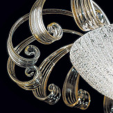 "Ippolita" lampara de techo de Murano - 3 luces - transparente y oro