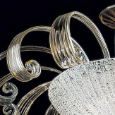 "Ippolita" lampara de techo de Murano - 3 luces - transparente y oro
