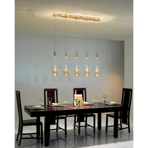 "Pendulum" Murano glass pendant light  - 5 lights - amber