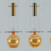 "Pendulum" suspension en verre de Murano - 5 lumières - ambre