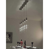"Trottola" lámpara colgante en cristal de Murano - 5 luces - transparente