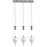 "Trottola" lámpara colgante en cristal de Murano - 3 luces - blanco