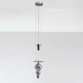 "Bulbo" lámpara colgante en cristal de Murano - 1 luce - platinum mat
