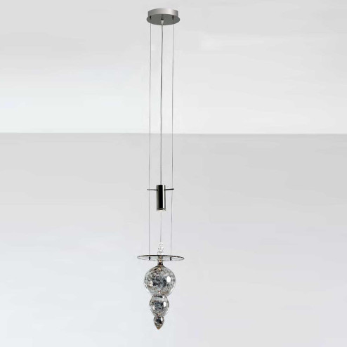 "Bulbo" suspension en verre de Murano - 1 lumière - platine mat