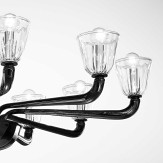 "Astice" Murano glas Kronleuchter - 10 flammig - schwarz und transparent