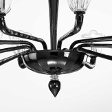 "Astice" lampara de araña de Murano  - 10 luces - negro y transparente