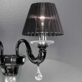 "Despota" applique en verre de Murano - 2 lumières - noir et transparent