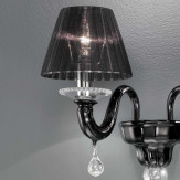 "Despota" applique en verre de Murano - 2 lumières - noir et transparent