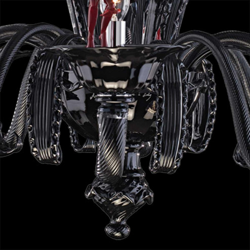 "Diablo" Murano glas Kronleuchter - 8 flammig - schwarz und rot
