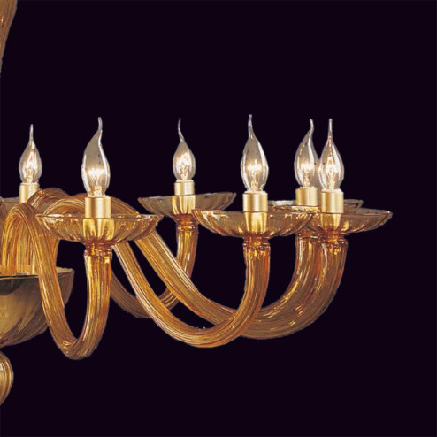 "Miele" lampara de araña de Murano - 12 luces - ámbar