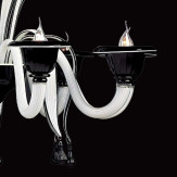 "Draco" lampara de araña de Murano - 8 luces - negro y blanco