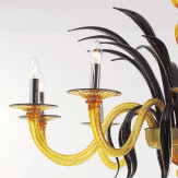 "Darsena" lustre en cristal de Murano - 10 lumières - ambre et noir