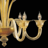 "Aladino" lustre en cristal de Murano - 6 lumières - or