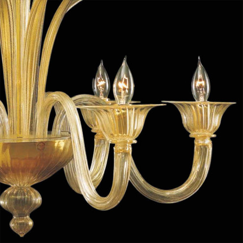 "Aladino" Murano glass chandelier - 6 lights - gold