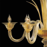 "Aladino" lustre en cristal de Murano - 6 lumières - or