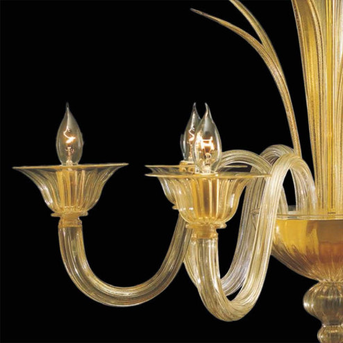 "Aladino" Murano glass chandelier - 6 lights - gold