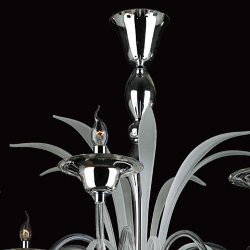 "Euripide" Murano glas Kronleuchter - 8 flammig - transparent und silber