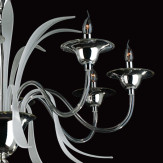 "Euripide" lampara de araña de Murano - 8 luces - transparente y plata