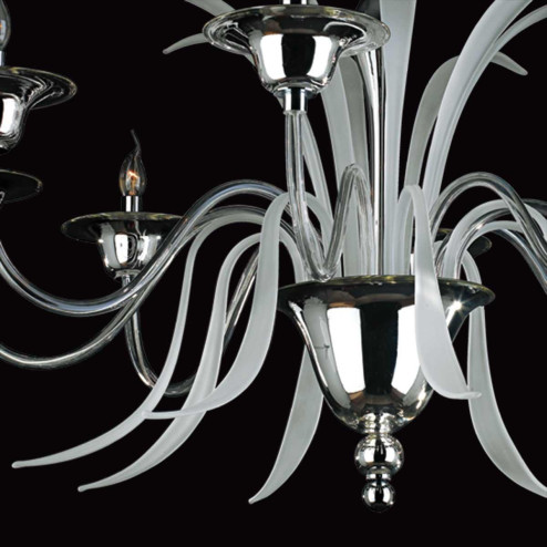 "Euripide" Murano glass chandelier - 8 lights - transparent and silver
