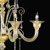 "Pericle" Murano glass chandelier - 8 lights - gold and transparent